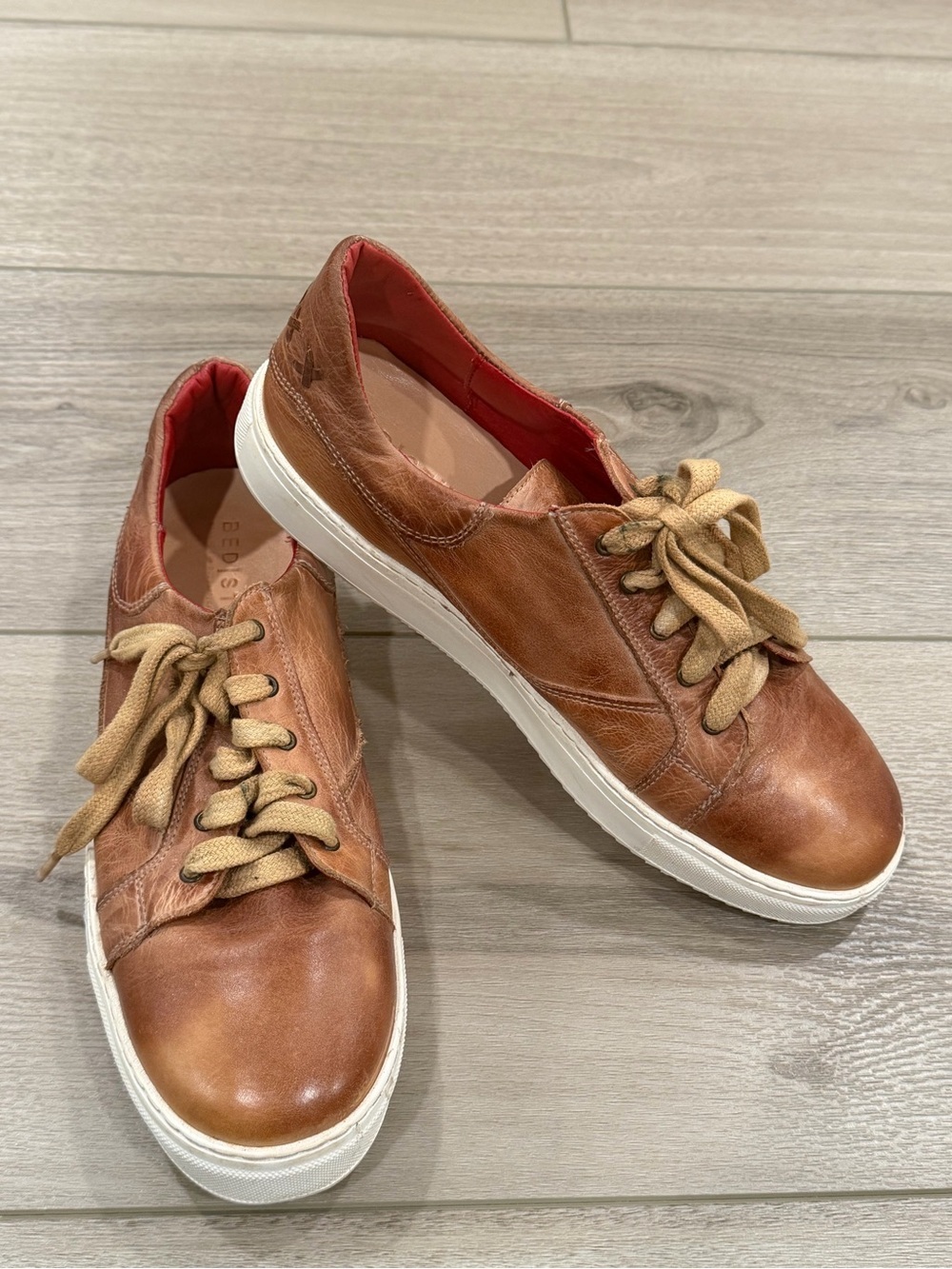 BED|STÜ Bed Stu Azeli Nectar Lux Tan Brown Leather Sneakers Women Size 11 $205